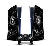 Head Case Designs Officially Licensed Chelsea Football Club Black Marble Art Vinyl Sticker Gaming Skin Decal Compatible With Sony PlayStation 5 PS5 Slim Digital Edition Console & DualSense Controller