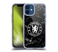 Head Case Designs Officially Licensed Chelsea Football Club Black Marble Crest Gel Case [Military Grade Protection] Compatible With Apple iPhone 12 Mini