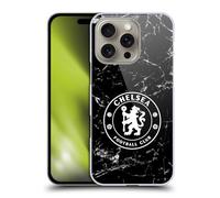 Head Case Designs Officially Licensed Chelsea Football Club Black Marble Crest Hard Back Case Compatible With Apple iPhone 16 Pro