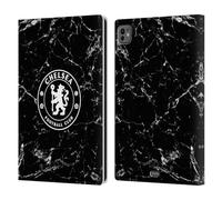 Head Case Designs Officially Licensed Chelsea Football Club Black Marble Crest Leather Flip Case Compatible With Apple iPad Pro 11 M4/M5 2024/2025