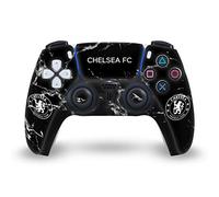 Head Case Designs Officially Licensed Chelsea Football Club Black Marble Mixed Logo Vinyl Faceplate Sticker Gaming Skin Decal Cover Compatible With Sony PlayStation 5 PS5 DualSense Controller