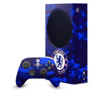 Head Case Designs Officially Licensed Chelsea Football Club Camouflage Art Game Console Wrap and Game Controller Skin Bundle Compatible With Xbox Series S Console & Controller Bundle