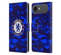 Head Case Designs Officially Licensed Chelsea Football Club Camouflage Crest Leather Flip Case Compatible With Apple iPhone 17 Air