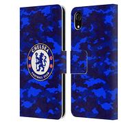 Head Case Designs Officially Licensed Chelsea Football Club Camouflage Crest Leather Flip Case Compatible With Apple iPhone XR