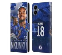 Head Case Designs Officially Licensed Chelsea Football Club Christopher Nkunku 2024/25 First Team Leather Flip Case Compatible With Samsung Galaxy A06 4G