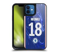 Head Case Designs Officially Licensed Chelsea Football Club Christopher Nkunku 2024/25 Players Home Kit Gel Armour Case [Military Grade Protection] Compatible With Apple iPhone 12 / iPhone 12 Pro