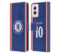 Head Case Designs Officially Licensed Chelsea Football Club Cole Palmer 2025/26 Players Home Kit Leather Flip Case Compatible With Motorola Moto G Power (2024)