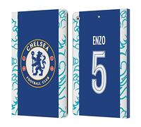 Head Case Designs Officially Licensed Chelsea Football Club Enzo Fernández 2022/23 Players Home Kit Leather Flip Case Compatible With Apple iPad 10.2 2019/2020/2021