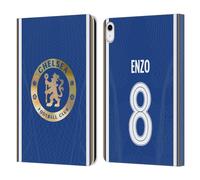 Head Case Designs Officially Licensed Chelsea Football Club Enzo Fernández 2023/24 Players Home Kit Leather Flip Case Compatible With Apple iPad 10.9 2022/2025