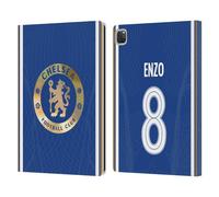 Head Case Designs Officially Licensed Chelsea Football Club Enzo Fernández 2023/24 Players Home Kit Leather Flip Case Compatible With Apple iPad Pro 12.9 2020/2021/2022