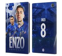 Head Case Designs Officially Licensed Chelsea Football Club Enzo Fernández 2024/25 First Team Leather Flip Case Compatible With Amazon Fire Max 11 2023