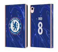 Head Case Designs Officially Licensed Chelsea Football Club Enzo Fernández 2024/25 Players Home Kit Leather Flip Case Compatible With Apple iPad mini (2021/2024)