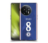 Head Case Designs Officially Licensed Chelsea Football Club Enzo Fernández 2025/26 Players Home Kit 1st Group Gel Case [Military Grade Protection] Compatible With OnePlus 11 5G