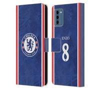 Head Case Designs Officially Licensed Chelsea Football Club Enzo Fernández 2025/26 Players Home Kit Leather Flip Case Compatible With Nokia NC300
