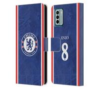 Head Case Designs Officially Licensed Chelsea Football Club Enzo Fernández 2025/26 Players Home Kit Leather Flip Case Compatible With Nokia G42