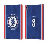 Head Case Designs Officially Licensed Chelsea Football Club Enzo Fernández 2025/26 Players Home Kit Leather Flip Case Compatible With Apple iPad Pro 13 M4 2024