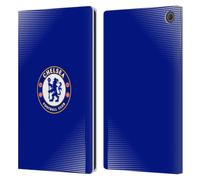 Head Case Designs Officially Licensed Chelsea Football Club Halftone Crest Leather Flip Case Compatible With Amazon Fire Max 11 2023