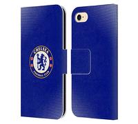 Head Case Designs Officially Licensed Chelsea Football Club Halftone Crest Leather Flip Case Compatible With Apple iPhone 7/8 / SE 2020 & 2022