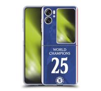 Head Case Designs Officially Licensed Chelsea Football Club Home Kit 2025 World Champions Gel Case [Military Grade Protection] Compatible With Oppo Find N2 Flip