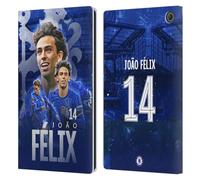 Head Case Designs Officially Licensed Chelsea Football Club João Félix 2024/25 First Team Leather Flip Case Compatible With Amazon Fire Max 11 2023
