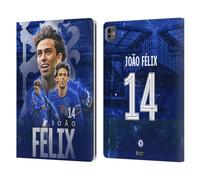 Head Case Designs Officially Licensed Chelsea Football Club João Félix 2024/25 First Team Leather Flip Case Compatible With Apple iPad Pro 13 M4 2024