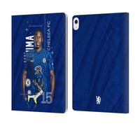 Head Case Designs Officially Licensed Chelsea Football Club Kurt Zouma 2021/22 First Team Leather Flip Case Compatible With Apple iPad Air 13 2024/2025