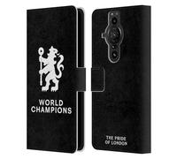 Head Case Designs Officially Licensed Chelsea Football Club Lion 2025 World Champions Leather Flip Case Compatible With Sony Xperia Pro-I