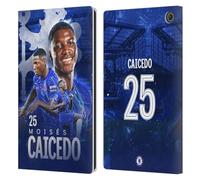 Head Case Designs Officially Licensed Chelsea Football Club Moisés Caicedo 2024/25 First Team Leather Flip Case Compatible With Amazon Fire Max 11 2023
