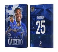 Head Case Designs Officially Licensed Chelsea Football Club Moisés Caicedo 2024/25 First Team Leather Flip Case Compatible With Apple iPad Pro 11 M4/M5 2024/2025