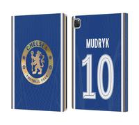 Head Case Designs Officially Licensed Chelsea Football Club Mykhailo Mudryk 2023/24 Players Home Kit Leather Flip Case Compatible With Apple iPad Pro 12.9 2020/2021/2022