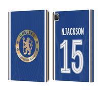 Head Case Designs Officially Licensed Chelsea Football Club Nicolas Jackson 2023/24 Players Home Kit Leather Flip Case Compatible With Apple iPad Pro 12.9 2020/2021/2022