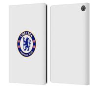 Head Case Designs Officially Licensed Chelsea Football Club Plain White Crest Leather Flip Case Compatible With Amazon Fire Max 11 2023