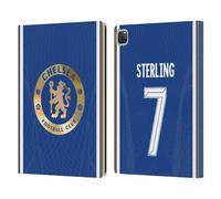Head Case Designs Officially Licensed Chelsea Football Club Raheem Sterling 2023/24 Players Home Kit Leather Flip Case Compatible With Apple iPad Pro 12.9 2020/2021/2022