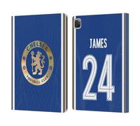 Head Case Designs Officially Licensed Chelsea Football Club Reece James 2023/24 Players Home Kit Leather Flip Case Compatible With Apple iPad Pro 12.9 2020/2021/2022