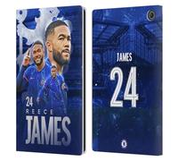 Head Case Designs Officially Licensed Chelsea Football Club Reece James 2024/25 First Team Leather Flip Case Compatible With Amazon Fire Max 11 2023