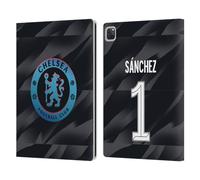 Head Case Designs Officially Licensed Chelsea Football Club Robert Sánchez 2023/24 Players Home Kit Leather Flip Case Compatible With Apple iPad Pro 12.9 2020/2021/2022