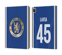 Head Case Designs Officially Licensed Chelsea Football Club Roméo Lavia 2023/24 Players Home Kit Leather Flip Case Compatible With Apple iPad Pro 12.9 2020/2021/2022