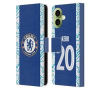 Head Case Designs Officially Licensed Chelsea Football Club Sam Kerr 2022/23 Women's Home Kit Leather Flip Case Compatible With Apple iPhone 17
