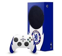 Head Case Designs Officially Licensed Chelsea Football Club Side Details Art Game Console Wrap and Game Controller Skin Bundle Compatible With Xbox Series S Console & Controller Bundle