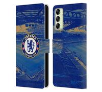 Head Case Designs Officially Licensed Chelsea Football Club Stamford Bridge Retro Kit and Stadium Leather Flip Case Compatible With Samsung Galaxy A14 5G