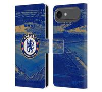 Head Case Designs Officially Licensed Chelsea Football Club Stamford Bridge Retro Kit and Stadium Leather Flip Case Compatible With Apple iPhone 17 Air