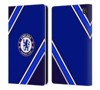 Head Case Designs Officially Licensed Chelsea Football Club Stripes Crest Leather Flip Case Compatible With Amazon Fire 7 2022