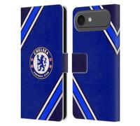 Head Case Designs Officially Licensed Chelsea Football Club Stripes Crest Leather Flip Case Compatible With Apple iPhone 17 Air