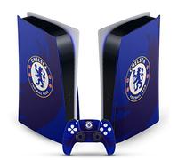 Head Case Designs Officially Licensed Chelsea Football Club Sweep Stroke Art Vinyl Faceplate Gaming Skin Decal Compatible With Sony PlayStation 5 PS5 Disc Edition Console & DualSense Controller