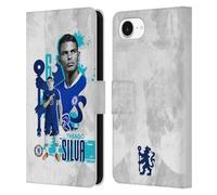 Head Case Designs Officially Licensed Chelsea Football Club Thiago Silva 2022/23 First Team Leather Flip Case Compatible With Apple iPhone 16e
