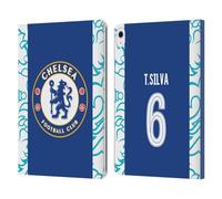 Head Case Designs Officially Licensed Chelsea Football Club Thiago Silva 2022/23 Players Home Kit Leather Flip Case Compatible With Apple iPad Air 13 2024/2025