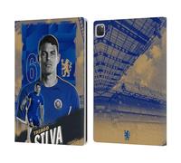 Head Case Designs Officially Licensed Chelsea Football Club Thiago Silva 2023/24 First Team Leather Flip Case Compatible With Apple iPad Pro 12.9 2020/2021/2022