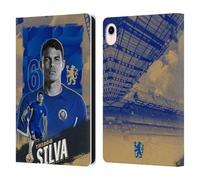 Head Case Designs Officially Licensed Chelsea Football Club Thiago Silva 2023/24 First Team Leather Flip Case Compatible With Apple iPad mini (2021/2024)