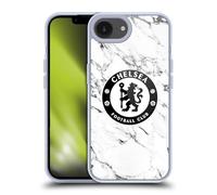 Head Case Designs Officially Licensed Chelsea Football Club White Marble Crest Gel Case [Military Grade Protection] Compatible with Apple iPhone 16e and Compatible with MagSafe