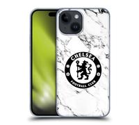 Head Case Designs Officially Licensed Chelsea Football Club White Marble Crest Hard Back Case Compatible With Apple iPhone 15